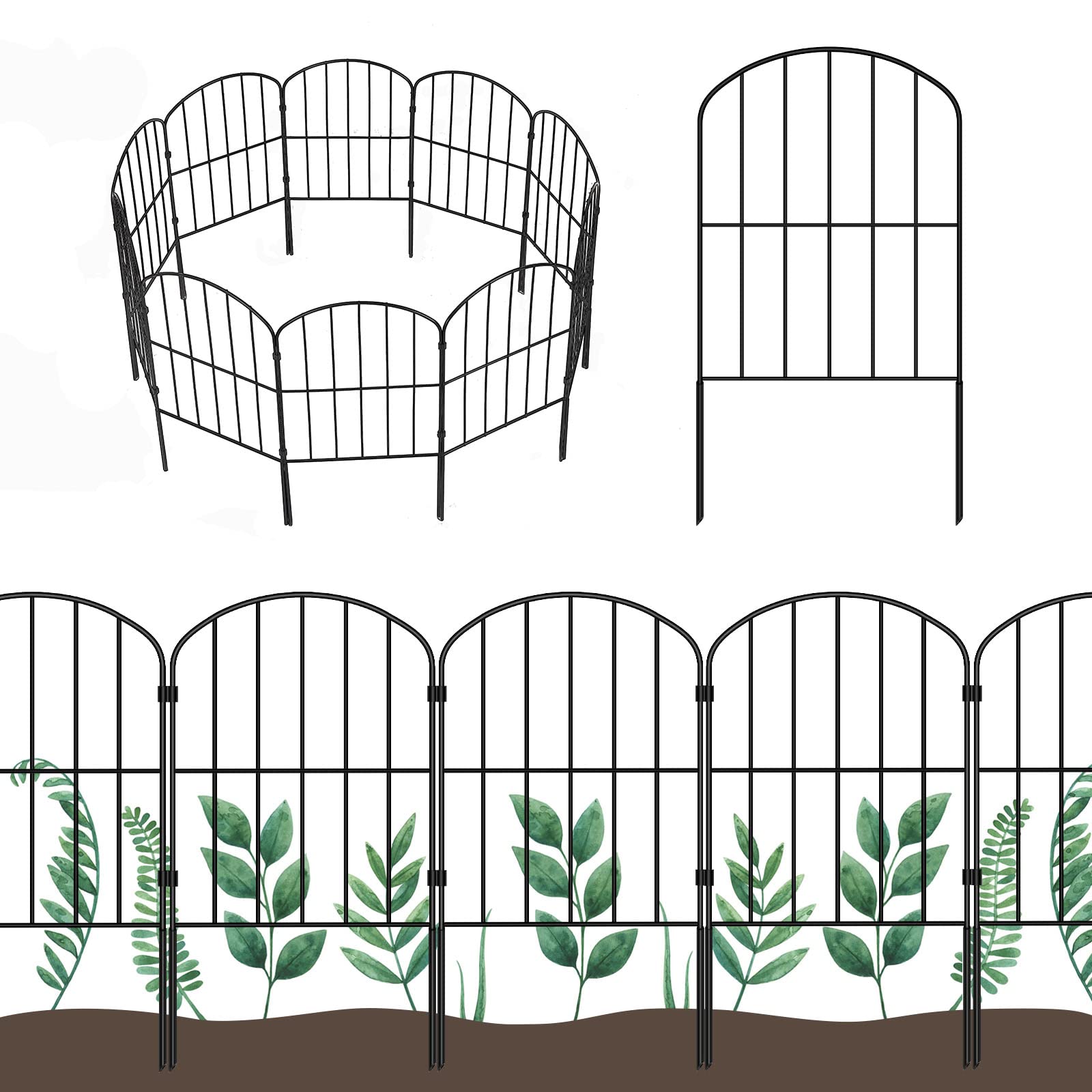 Amazon.com : OUSHENG Decorative Garden Fence 25 Panels, Total 27ft ...