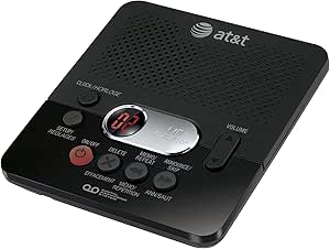 AT&amp;T Digital Answering Machine with 60 Minutes Record Time and Time/Date Stamp, Black