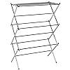 Amazon Basics Foldable Portable Laundry Drying Rack for Indoor Air Drying Clothing, 14.5 x 29.5 x 41.8 inches (LxWxH), Chrome Silver