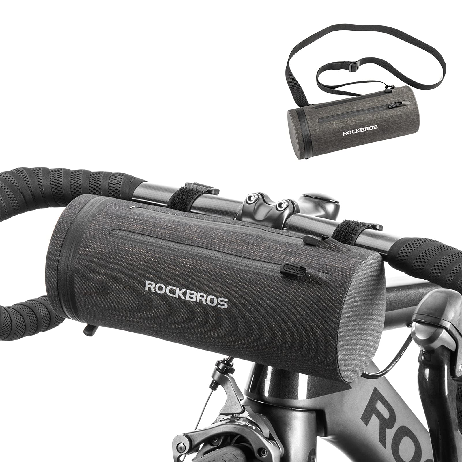 ROCKBROS Bike Handlebar Bag Bicycle Frame Bag Cycling Pouch Tool Kits for Storage Waterproof MTB with Strap Front Pack for Route Bike Electiric Bike Capacity 2L