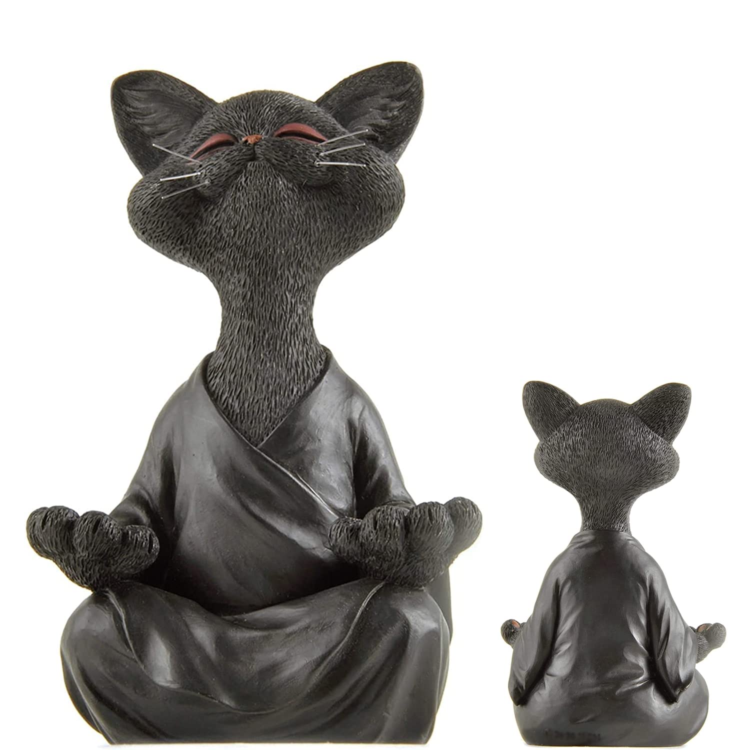 ELECDON Whimsical Cat Figurine Meditation Yoga Collectible, Happy Cat Collection, Cat Lover Gifts for Women, Cat Lover Gifts for Men, Meditation Decor, Yoga Decor, for Home Decoration Ornaments