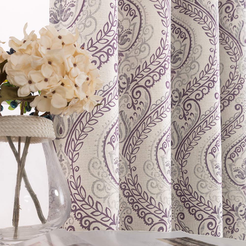 Damask purple curtains