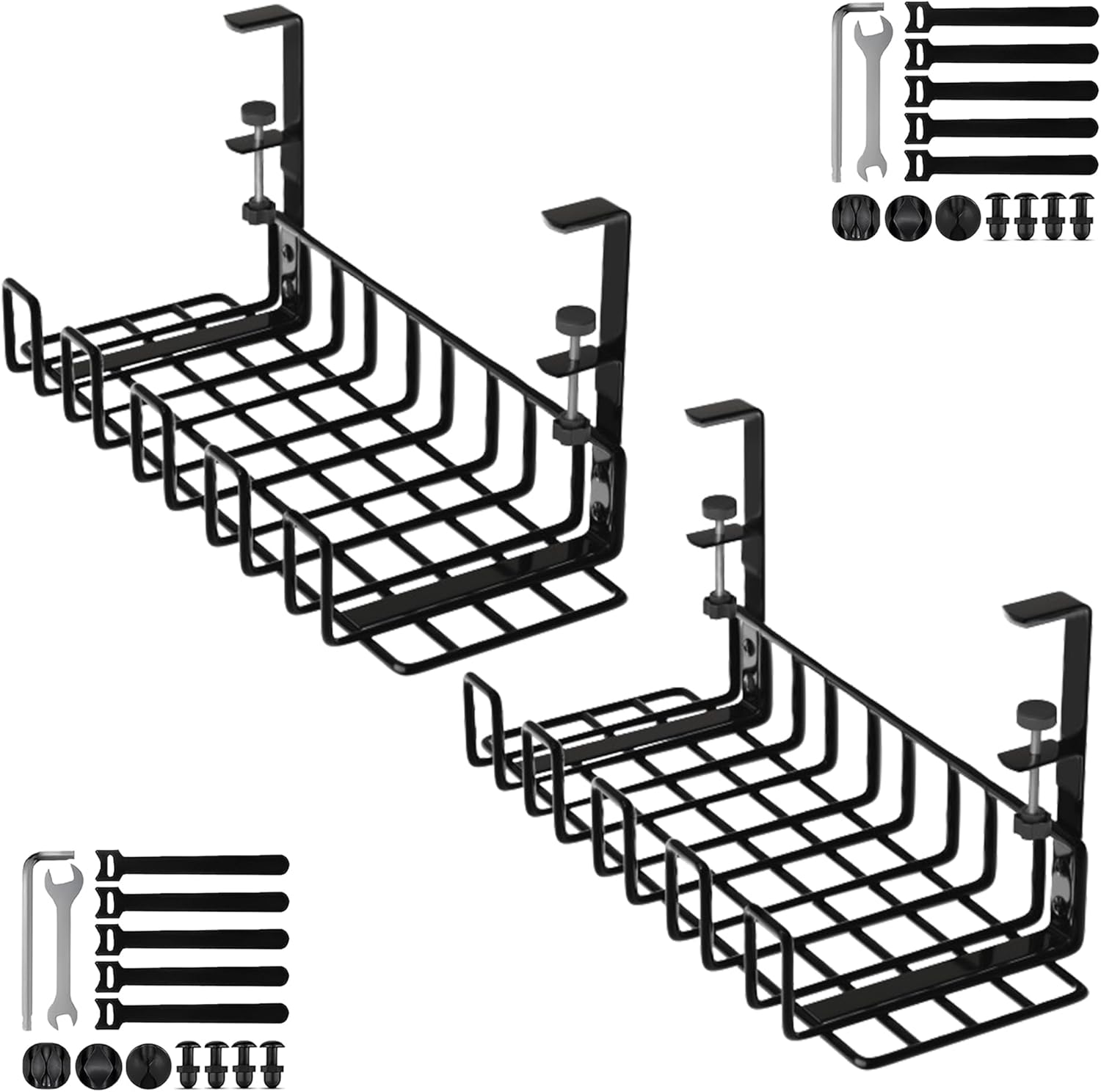 Amazon.com: Under Desk Cable Management Tray, 16” No Drill Cord ...