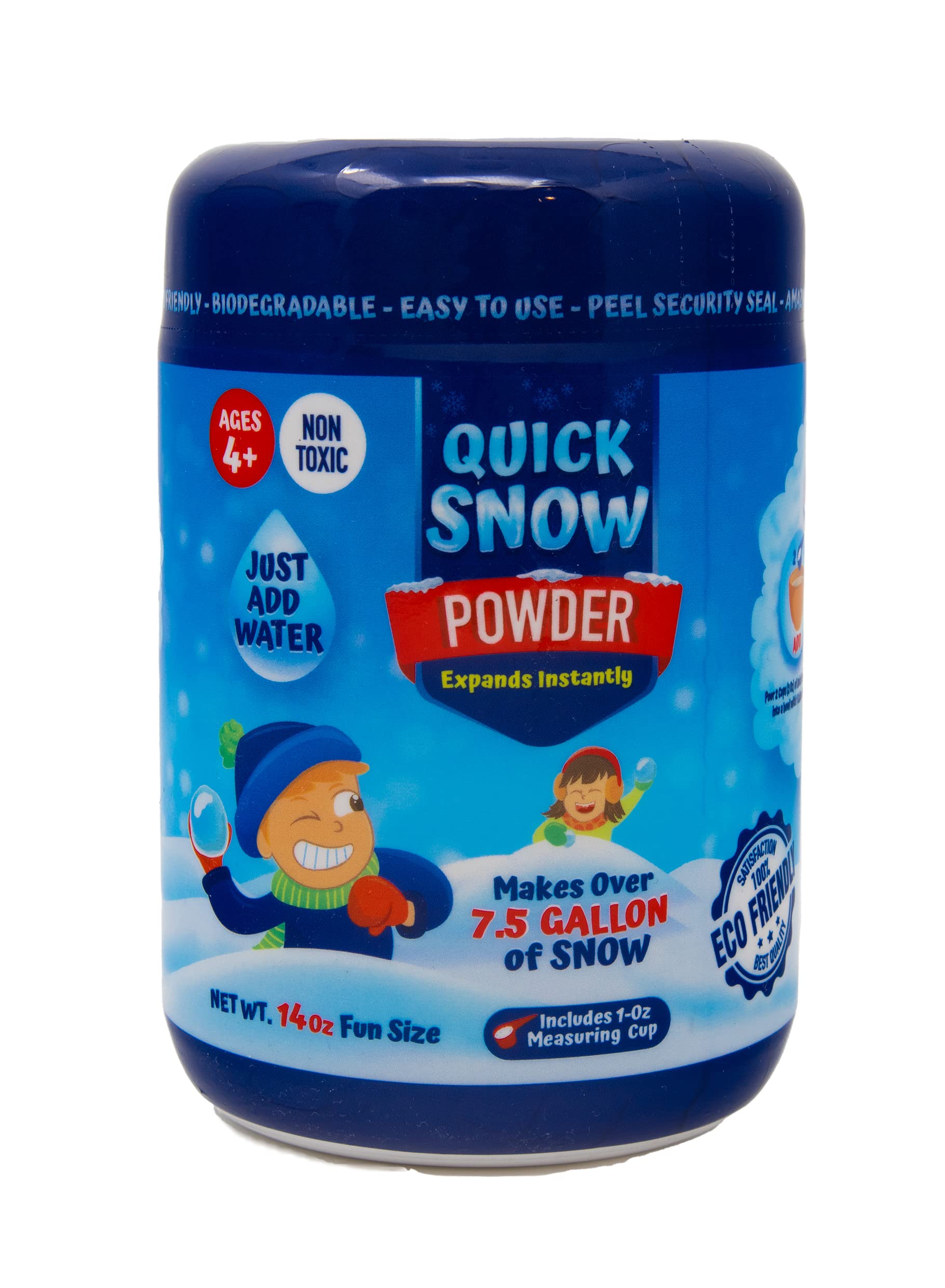 QUICK SNOW POWDER: Instant Snow - Makes 7.5 Gallon Magic Artificial Fake Snow - Just Add Water - Christmas Decorations Events Outdoor Indoor- STEM Slime Activities- 15 year + - Fun Size 14.0 Oz