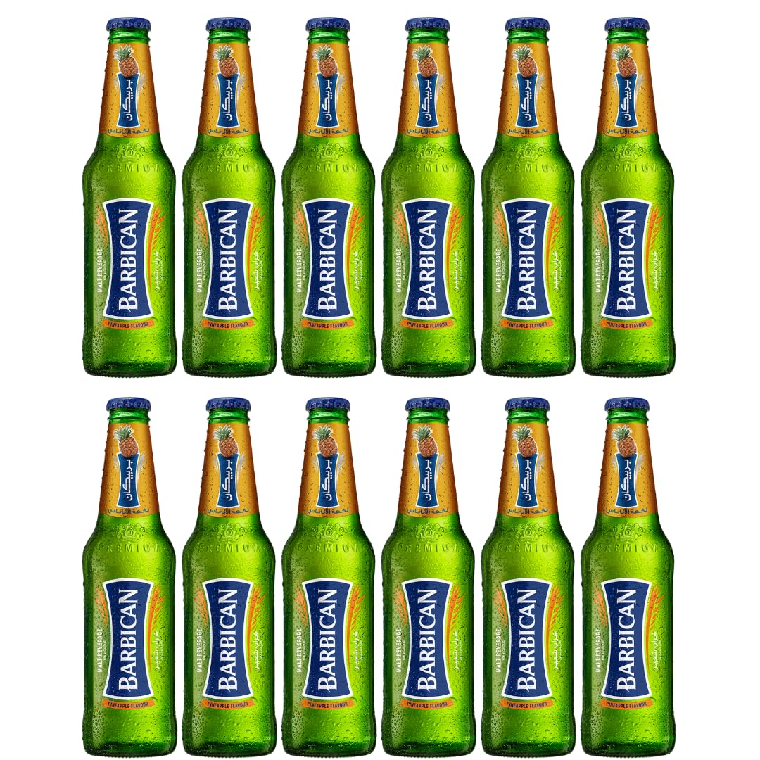 Barbican Pineapple Non-Alcoholic Beer | Non - Alcoholic Beverage | Pineapple Flavoured Beer | Caffeine-free | 330ml Glass Bottle - Pack of 12 (330ml x 12)