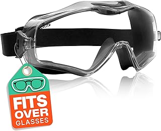 NoCry Safety Goggles Over Glasses with Extreme Impact Resistance — ANSI Z87.1 Certified Eye Protection with Anti-Fog, Ant...