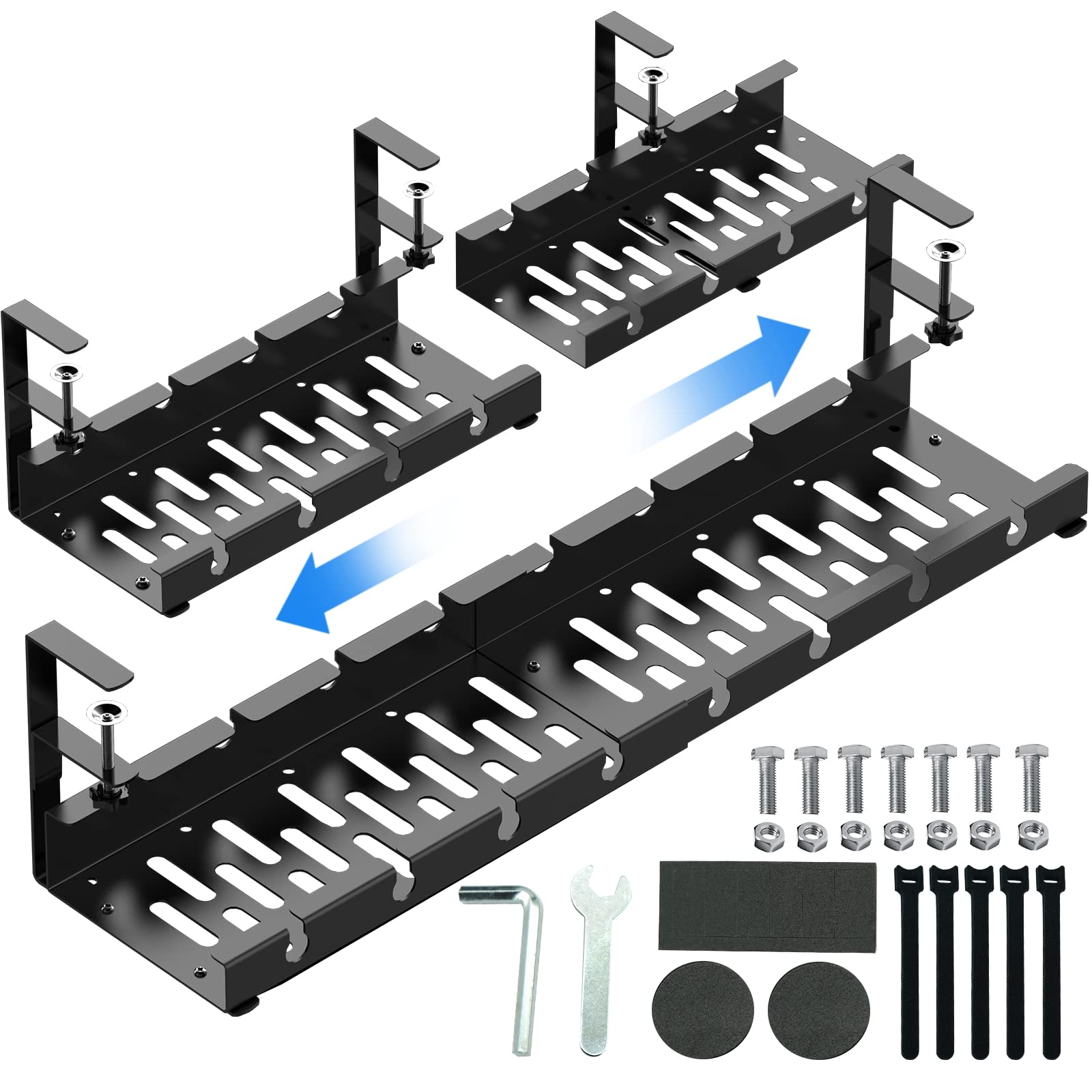 Buy Under Desk Cable Management Tray, Voneta Wire Organizers for Cords ...