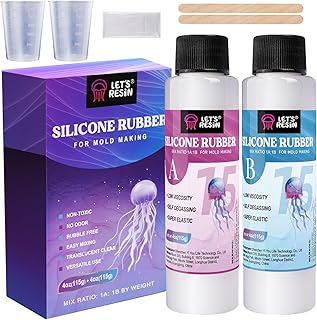 LET'S RESIN 8oz Silicone Mold Making Trial Kit, Fast Cure Mold Making Silicone Rubber, Easy Mixing, Flexible Platinum Cure...