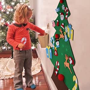 Aytai DIY Felt Christmas Tree Set with Ornaments for Kids, Xmas Gifts, New Year Door Wall Hanging Decorations