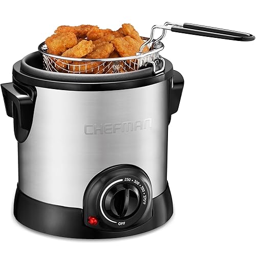 Chefman Fry Guy Deep Fryer with Removable Basket, Easy-to-Clean Non-Stick