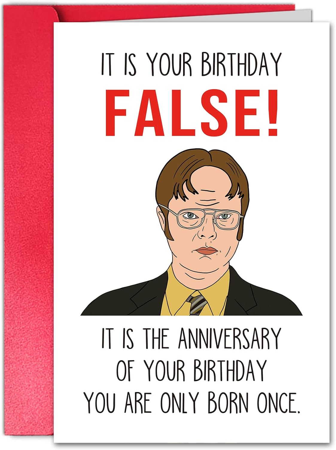 Amazon.com : TQDaiker Funny Dwight Schrute Birthday Card for Men, The ...