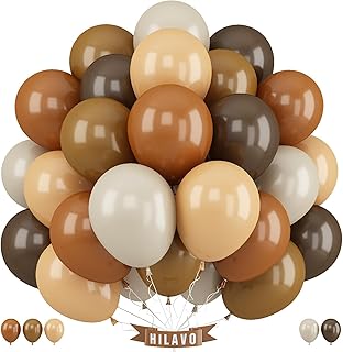 Brown Balloons Set 12 Inch Retro Brown Khaki Cream Balloons 35 Pcs Mocha Cocoa Coffee Brown Sand White Apricot Beige Nude ...