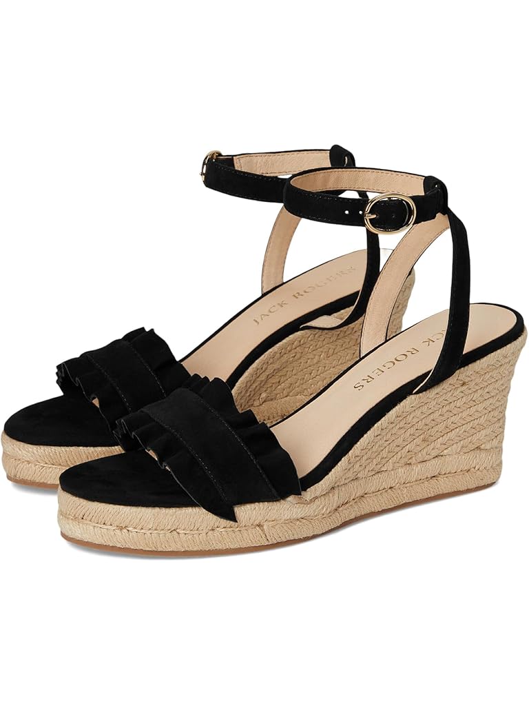 Jack Rogers Rozette Ruffle Wedge - Suede