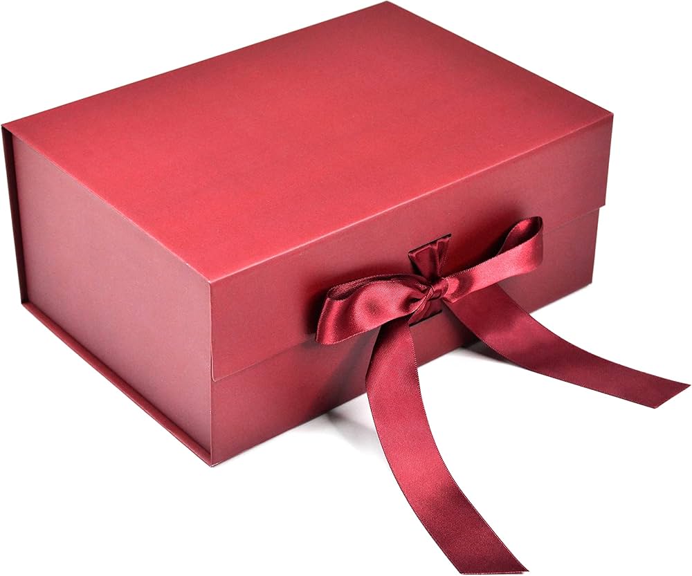 Buy BRB®- Beautiful Maroon Foldable Gift Box with Matching Satin ...