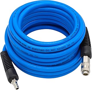 YOTOO PVC Air Hose 10m Long 10mm ID X 14mm OD 300 PSI with 1/4-Inch Europe Steel Quick Coupler Fittings and Bend Restricto...