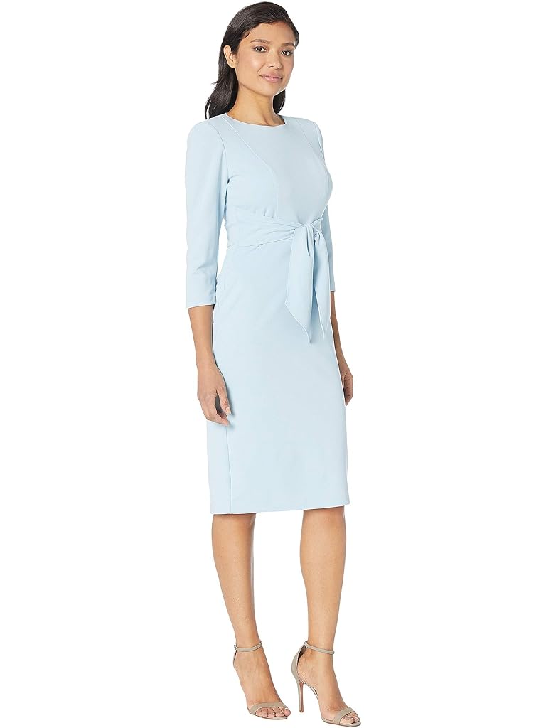 Adrianna Papell Knit Crepe Tie Waist Sheath Dress