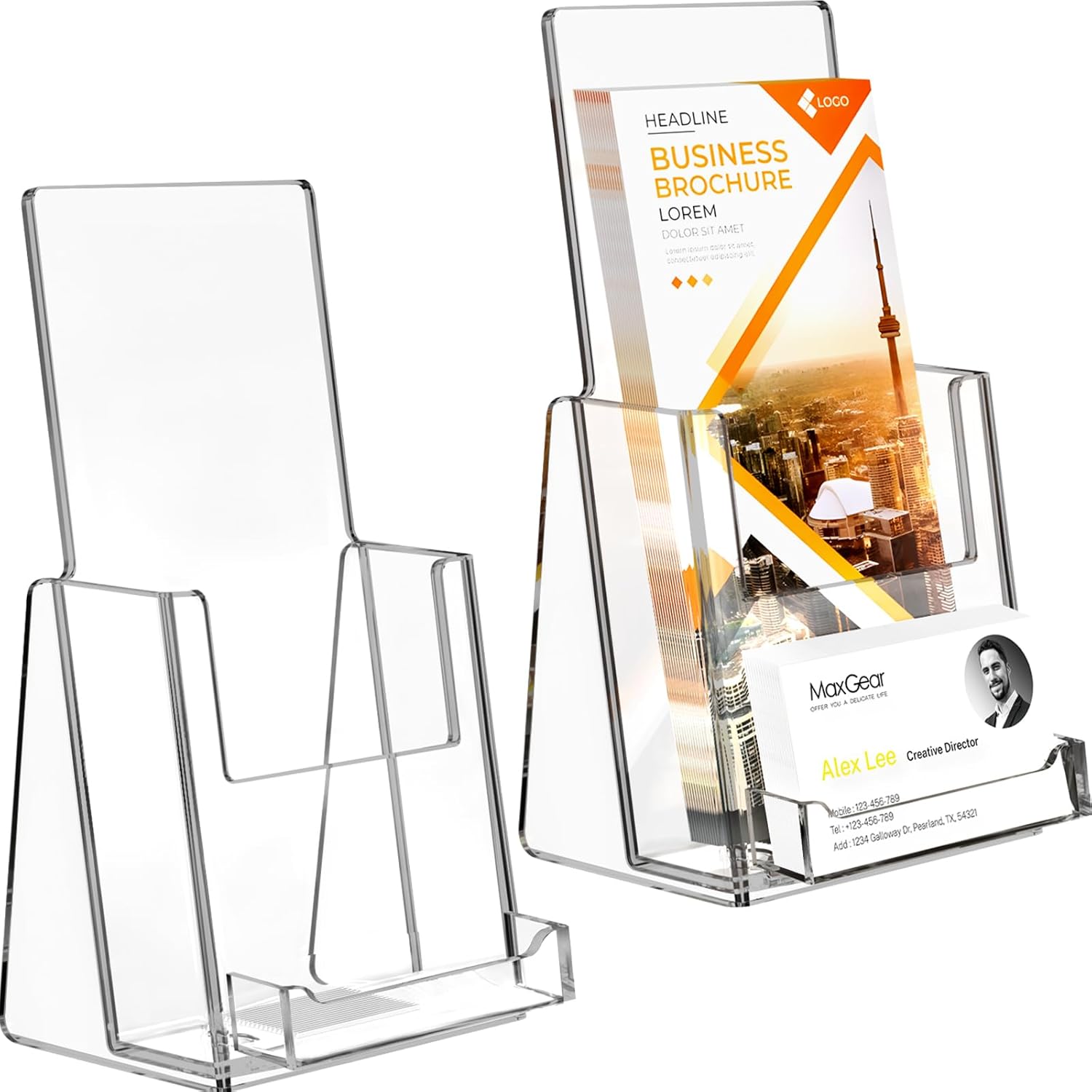 Amazon.com : MaxGear Brochure Holder 4 inch, Acrylic Brochure Holders ...