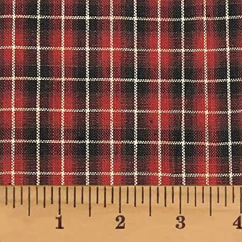 Red &amp; Black Cotton Homespun Plaid Fabric by JCS - Sold by The Yard