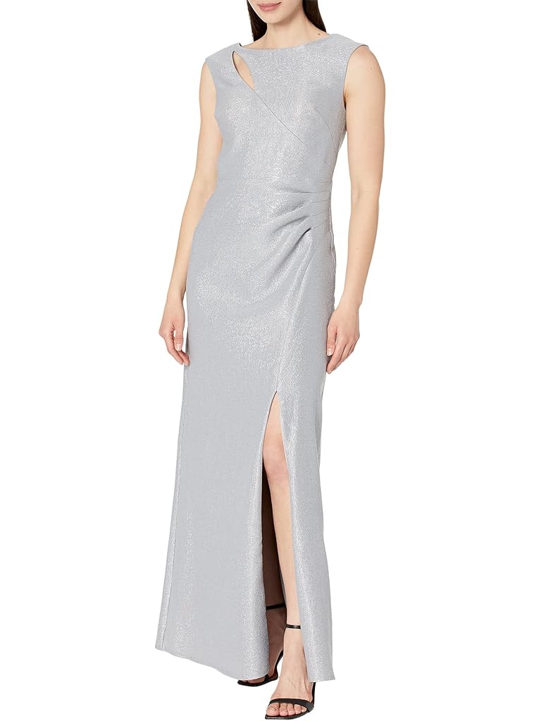 Alex Evenings Long Sleeveless Dress with Shoulder Cutout