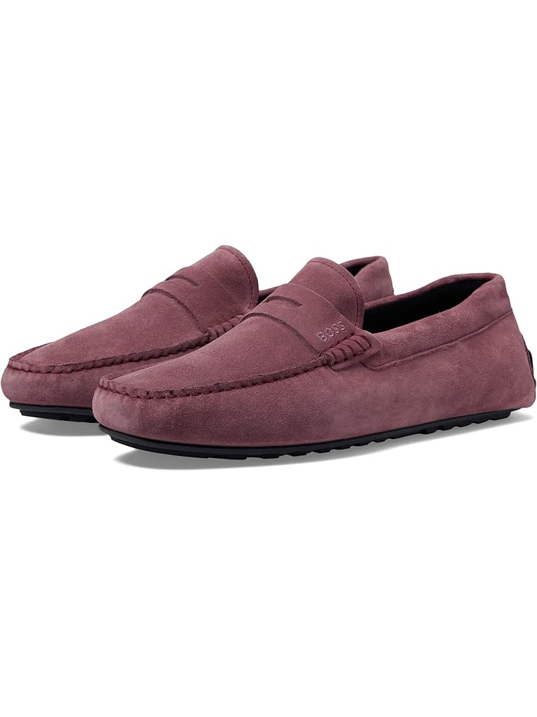 Purple BOSS Noel Suede Penny Loafer Moccasins