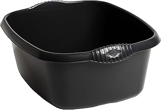 Casa 39cm Rectangular Washing Up Bowl Midnight Black, 12 liters