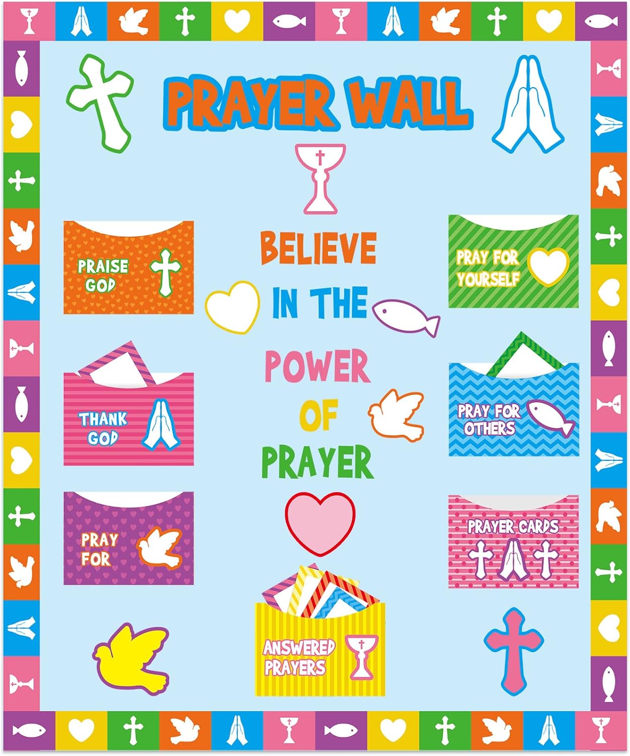 Amazon.com : Geelin 184 Pcs Prayer Wall Bulletin Board Set Cork Board ...