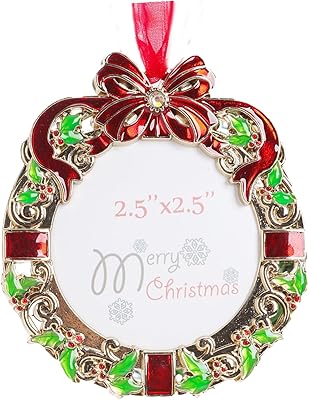 YRXINHES 2024 Christmas Tree Ornaments Home Decor Christmas Decorations Xmas Gifts Decorations Holiday Keepsake Gift Pendant Can Insert Photos (Gold-Gift)