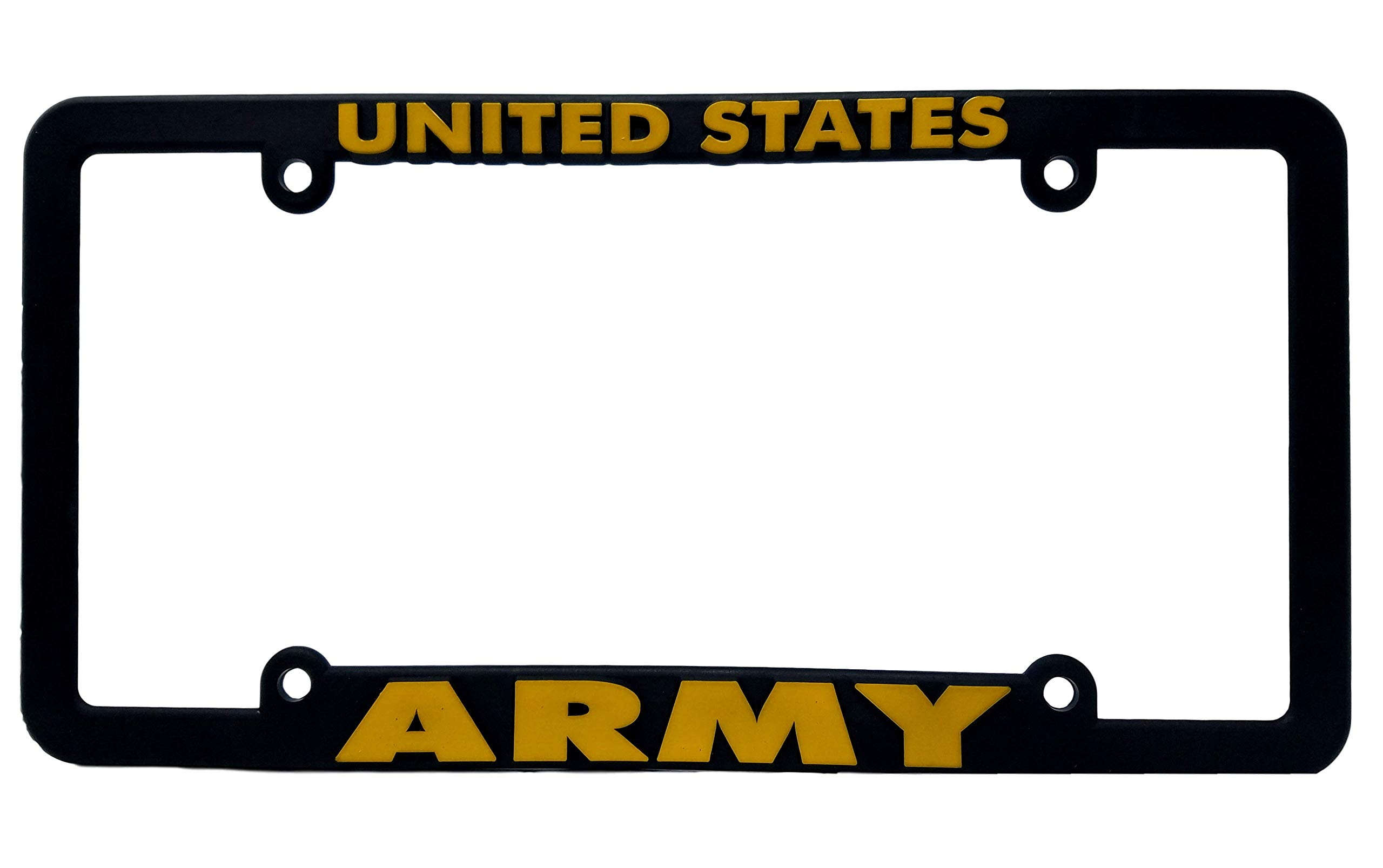 United States Army 12" x 6" Black Plastic License Plate Frame