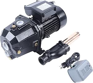 Shallow Well Pump, 550W/750W Cast Iron Well Jet Pump, High Pressure Self-Priming Pump Heavy Duty Water Jet Pump with Pressure Switch, Pump Head Up to 170ft/183ft (1HP/750W)