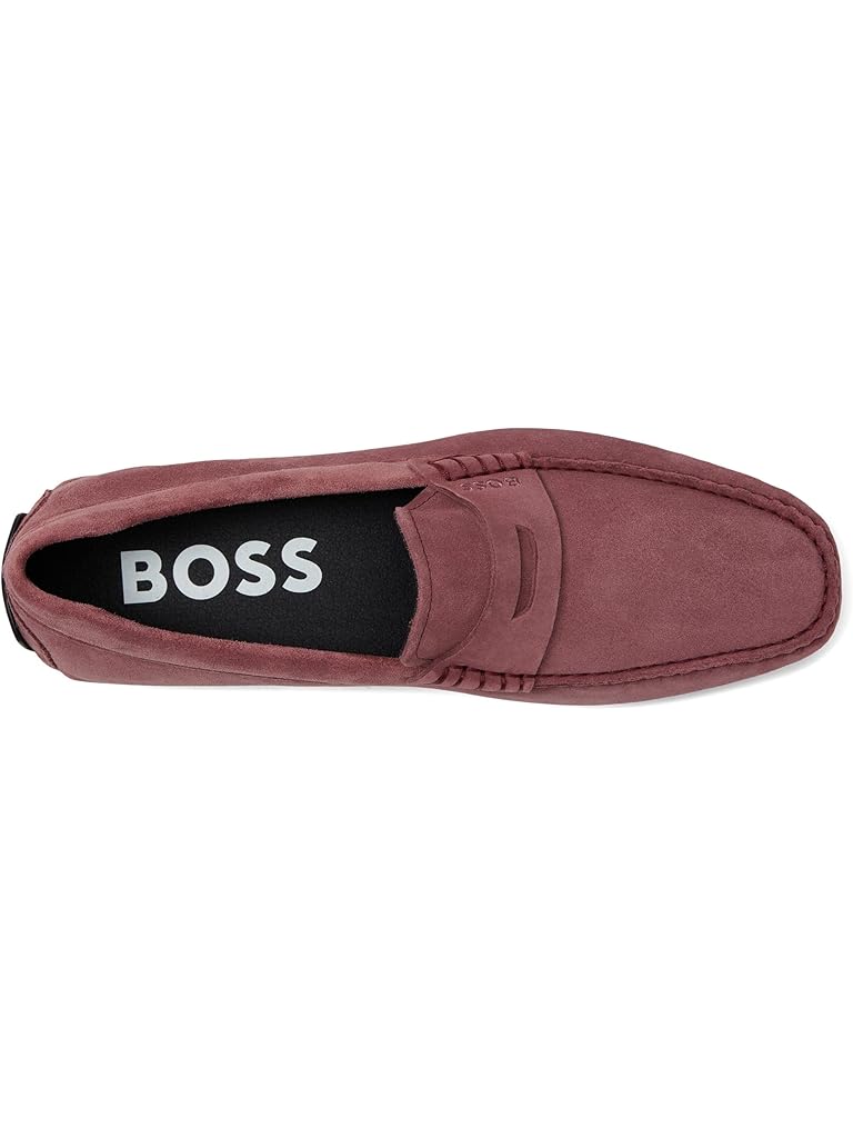 Purple BOSS Noel Suede Penny Loafer Moccasins