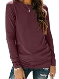 Womens Long Sleeve Round Neck Shirts Basic Tee Fall Tops Outfits Clothes 2025