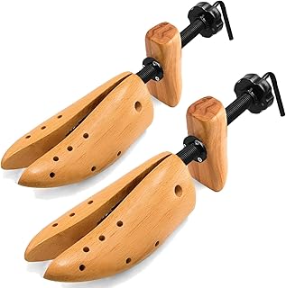 OPATER 2PCS Professional Wood Shoe Stretcher Adjustable Width and Length Shoe Stretcher Widener Expander for Women and Men