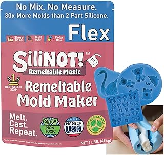 SiliNOT! Remeltable Silicone Free Mold Making Kit 16 oz. | No Mix, Eco-Friendly, Non-Toxic, Food-Contact Safe for Plaster ...