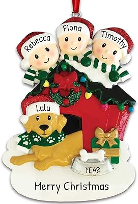 Personalized Family Christmas Ornaments - Custom Ornament Family of 3 Christmas Ornament 2024 Customized Christmas Ornament Family with Dog Family Ornaments with Dog Family Ornament for Christmas Tree