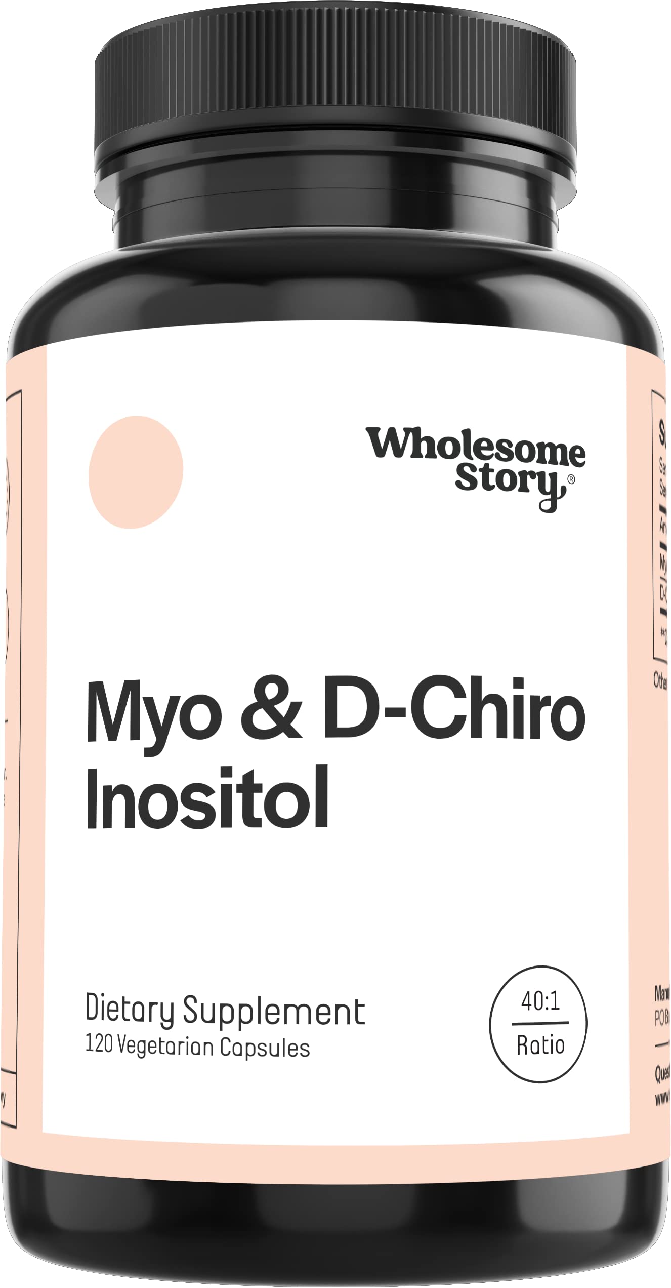 Wholesome Story Inositol Supplement | Myo-Inositol & D-Chiro Inositol Capsules 2050mg | Hormonal Balance & Ovarian Support | 40:1 Ratio | 30-Day Supply