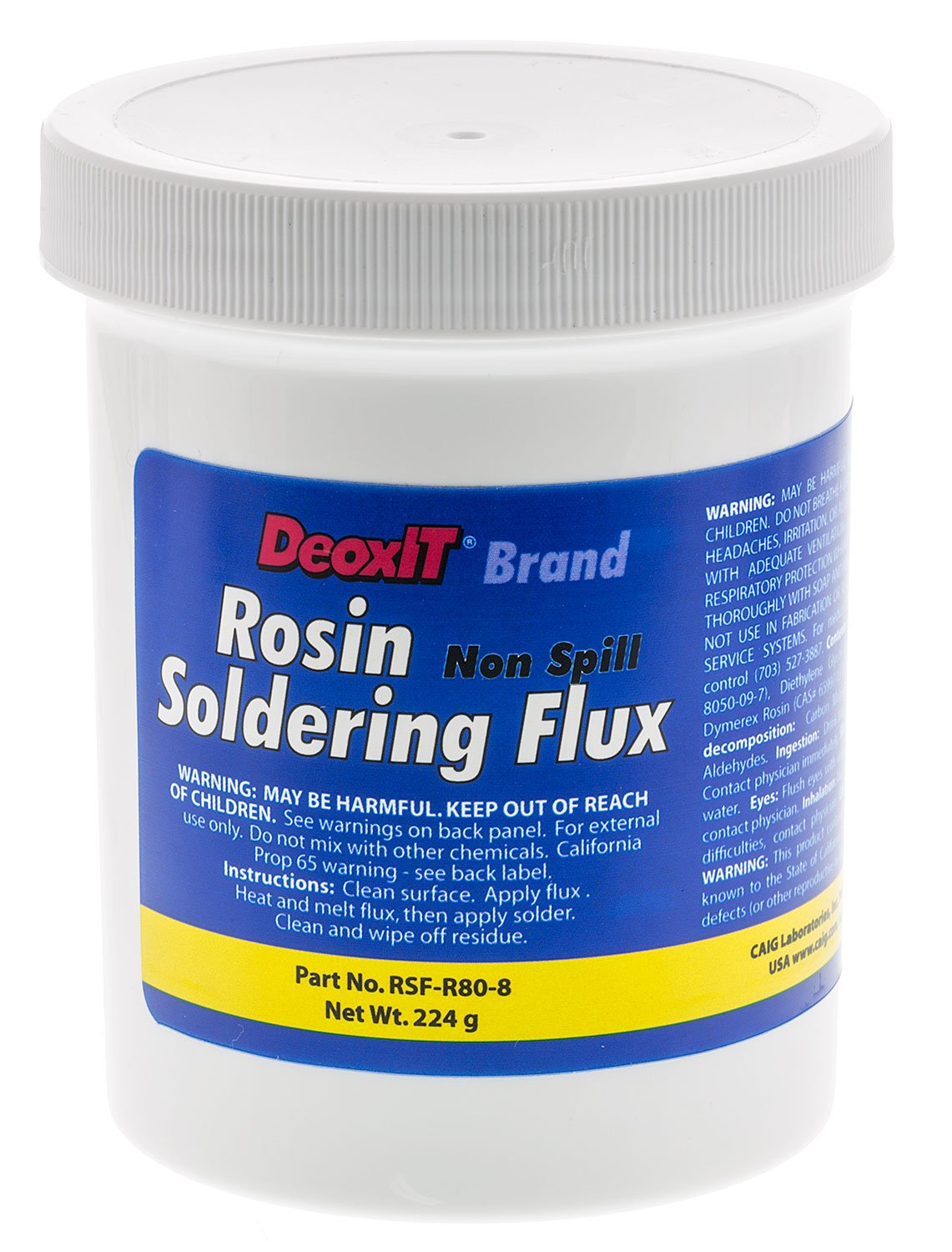 Solder Flux, Rosin Mildly Activated RMA, Soldering, Jar, 226