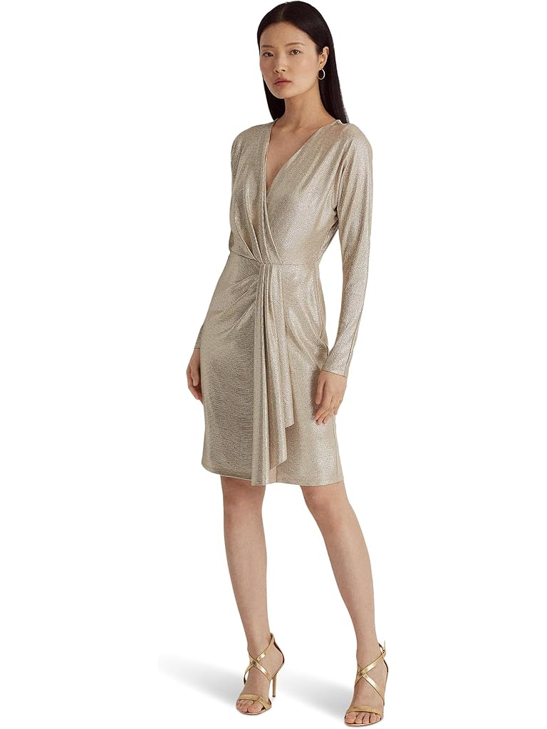 Lauren Ralph Lauren Metallic Stretch Knit Cocktail Dress