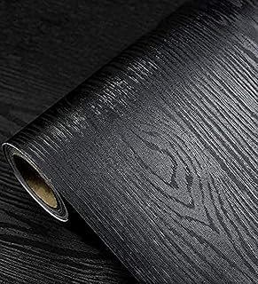 Black Wood Contact Paper 15.7"x118" Peel and Stick Wallpaper, Black Wood Wallpaper Self-Adhesive and Removable Decorative ...