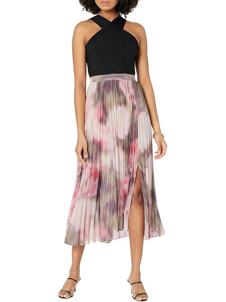 Ted Baker Loulous Cross Front Pleated Dress with Knit Bodice