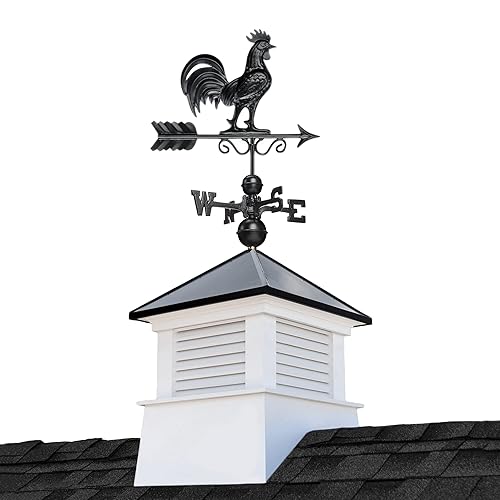 Good Directions, Inc. 2118MVBLK-1975K 18" Square Manchester roof Aluminum Rooster