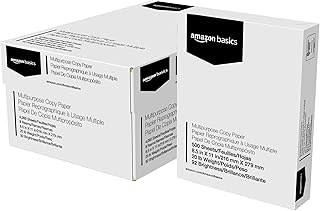 Amazon Basics Multipurpose Copy Printer Paper, 8.5" x 11", 20 lb, 8 Reams, 4000 Sheets, 92 Bright, White