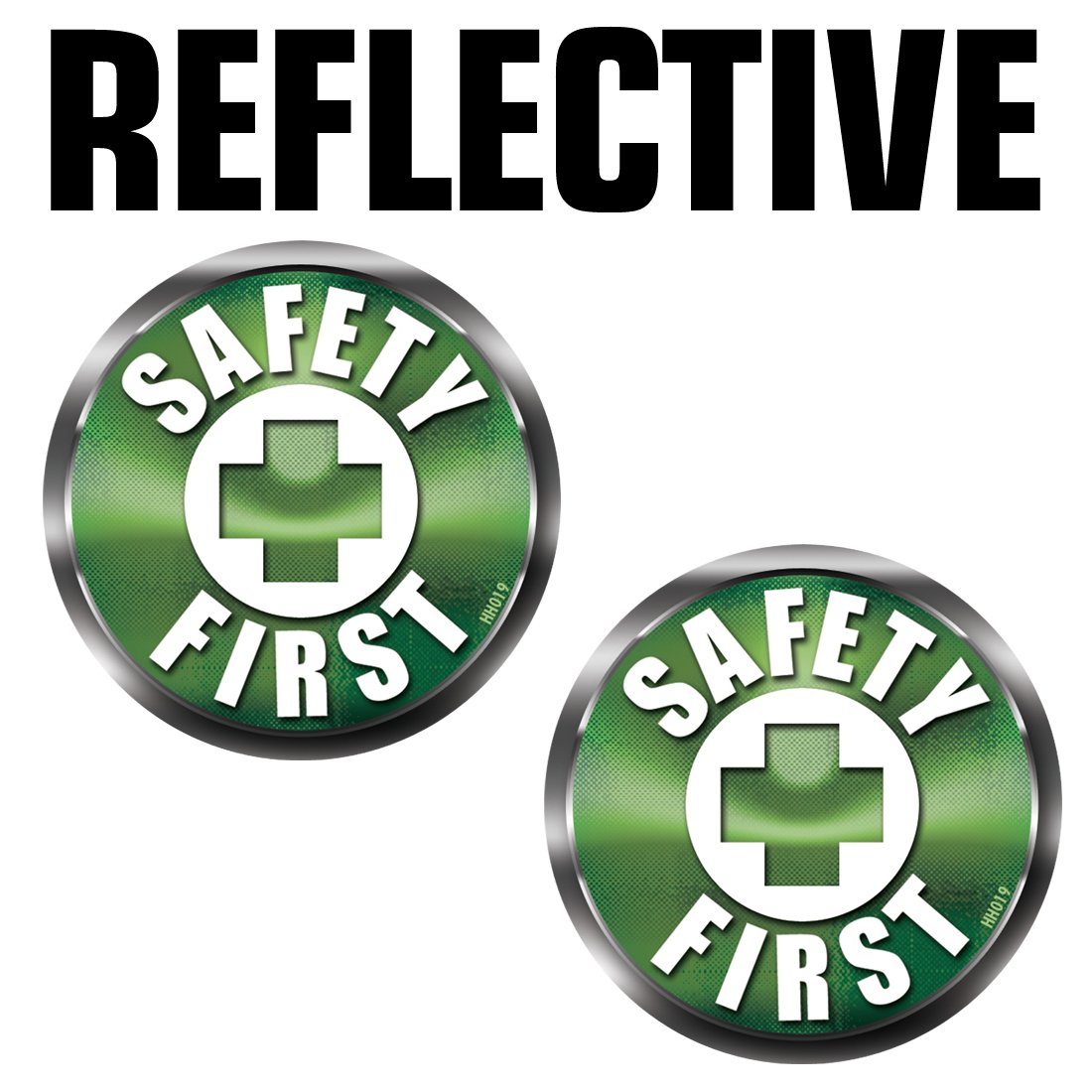 Buy REFLECTIVE SAFETY FIRST Hard Hat Stickers - 2 Pack GREEN #HH019-REF ...