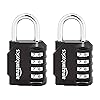 Amazon Basics 4-Digit Combination Lock, Black, 2-Pack