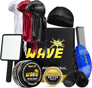 Strong Hold Wave Pomade for Men, Easy Wash 360 Wave Training Hair Cream Grease Promotes Layered Waves, Moisture, Silky Shi...