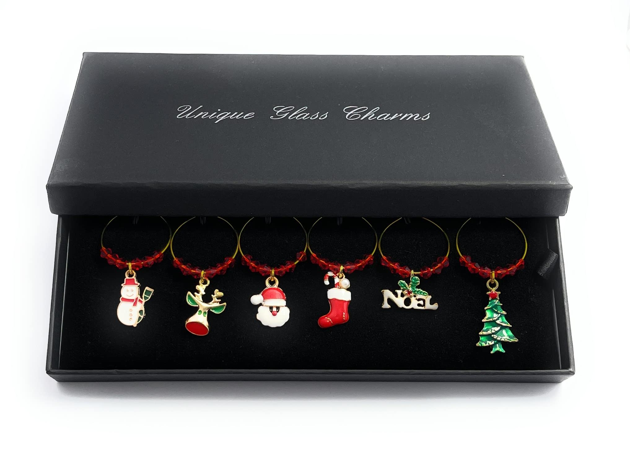 Libby's Market Place Magical Christmas Wine Glass Charms with Gift Box