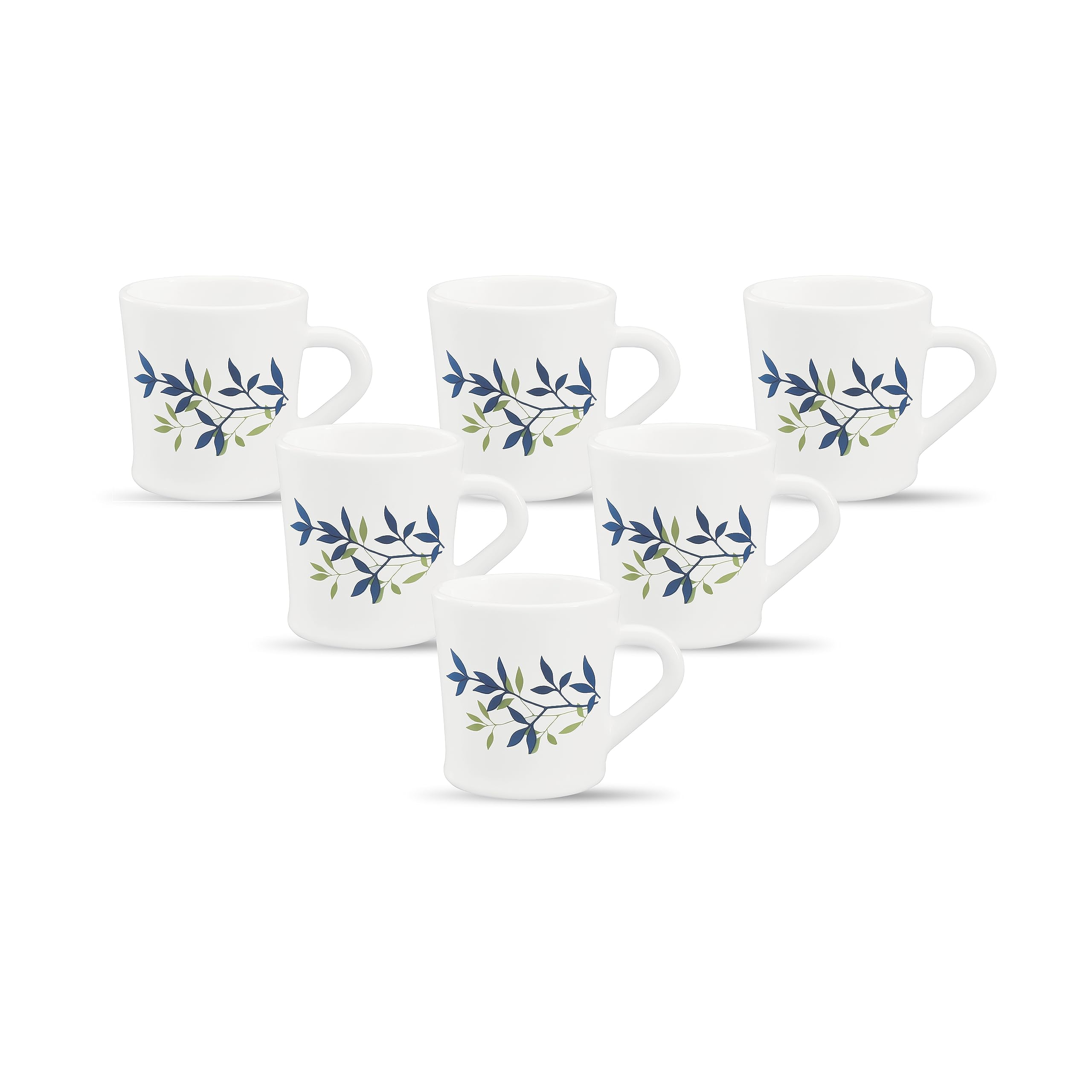 La Opala, Melody Collection, Opal Glass Cup Set Fontana 6 pcs, Silken Charm, White