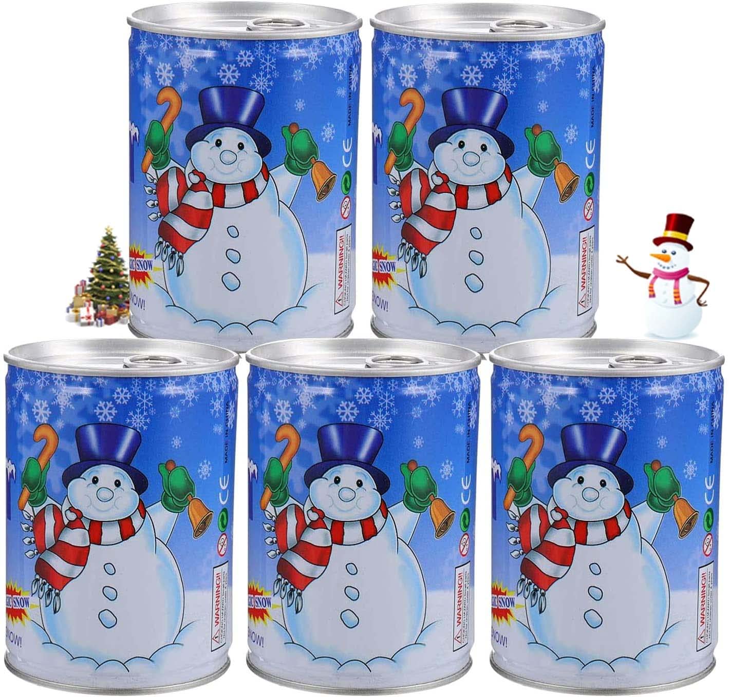 ELECDON Instant Snow, Fake Snow Powder Fluffy Artificial Snow Powder Festival Decoration Man-Made Magic Artificial Snow Cans Winter Crafts Snow Play Cloud Slime Festival Decoration DIY Gift, 5 Set