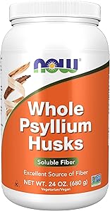 NOW Supplements, Whole Psyllium Husks, Non-GMO Project Verified, Soluble Fiber, 24-Ounce