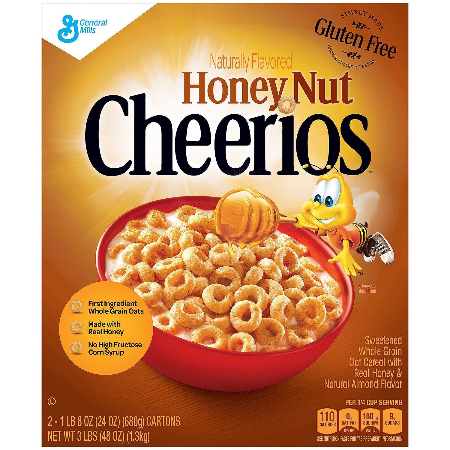 General MillsHoney Nut Cheerios Cereal (2 24 ounce boxes)