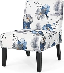 Christopher Knight Home Kendal Traditional Fabric Accent Chair, Print, Matte Black, 22.5D x 29.5W x 32H in